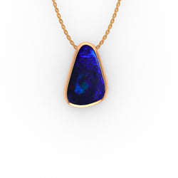 Aspen Pendant - Boulder Opal Doublet Handcrafted in 9kt Rose Gold Pendant