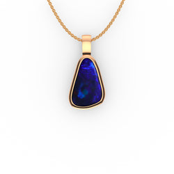Aspen Pendant - Boulder Opal Doublet Handcrafted in 9kt Rose Gold Pendant