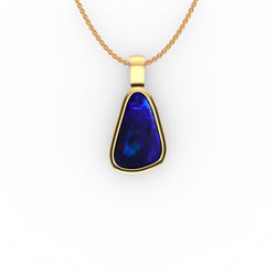 Aspen Pendant - Boulder Opal Doublet Handcrafted in 9kt Yellow Gold Pendant