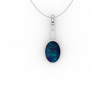 Ada Pendant - Boulder Opal Doublet Handcrafted in 9kt White Gold Pendant