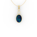 Ada Pendant - Boulder Opal Doublet Handcrafted in 9kt Yellow Gold Pendant