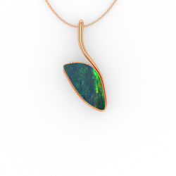 Alexis Pendant - Boulder Opal Doublet Handcrafted in 9kt Rose Gold Pendant
