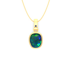 Annabelle Pendant - Boulder Opal Doublet Handcrafted in 9kt Yellow Gold Pendant