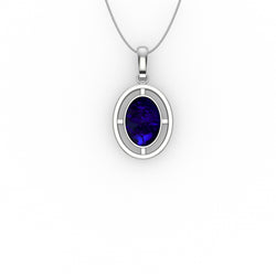 Brianna Pendant - Boulder Opal Doublet Handcrafted in 9kt White Gold Pendant