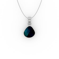 Blair Pendant - Boulder Opal Doublet Handcrafted in 9kt White Gold Pendant