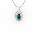 Bianca Pendant - Boulder Opal Doublet Handcrafted in 9kt White Gold Pendant