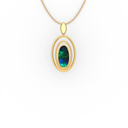 Bianca Pendant - Boulder Opal Doublet Handcrafted in 9kt Yellow Gold Pendant