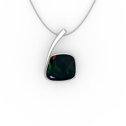 Baylee Pendant - Boulder Opal Doublet Handcrafted in 9kt White Gold Pendant