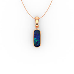 Braylee Pendant - Boulder Opal Doublet Handcrafted in 9kt Rose Gold Pendant
