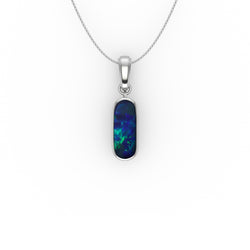 Braylee Pendant - Boulder Opal Doublet Handcrafted in 9kt White Gold Pendant