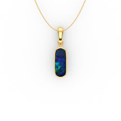 Braylee Pendant - Boulder Opal Doublet Handcrafted in 9kt Yellow Gold Pendant