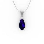 Briley Pendant - Boulder Opal Doublet Handcrafted in 9kt White Gold Pendant