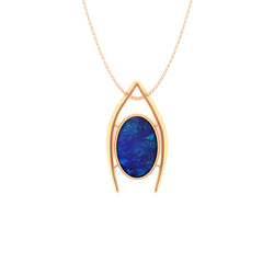 Bree Pendant - Boulder Opal Doublet Handcrafted in 9kt Rose Gold Pendant