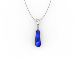 Becca Pendant - Boulder Opal Doublet Handcrafted in 9kt White Gold Pendant