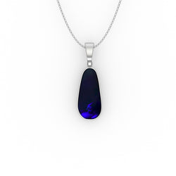 Corey Pendant - Boulder Opal Doublet Handcrafted in 9kt White Gold Pendant