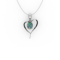 Carly Pendant - Boulder Opal Doublet Handcrafted in 9kt White Gold Pendant