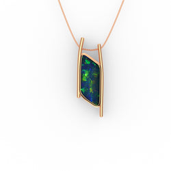Charley Pendant - Boulder Opal Doublet Handcrafted in 9kt Rose Gold Pendant