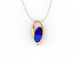 Clarissa Pendant - Boulder Opal Doublet Handcrafted in 9kt Rose Gold Pendant