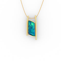Charity Pendant - Boulder Opal Doublet Handcrafted in 9kt Yellow Gold Pendant