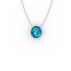 Chiara Pendant - Boulder Opal Doublet Handcrafted in 9kt White Gold Pendant