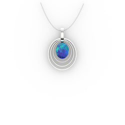 Delilah Pendant - Boulder Opal Doublet Handcrafted in 9kt White Gold Pendant