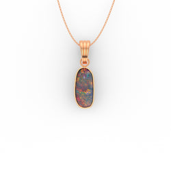 Delta Pendant - Boulder Opal Doublet Handcrafted in 9kt Rose Gold Pendant