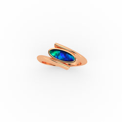 Faustina Ring - Boulder Opal Doublet Handcrafted in 9kt Rose Gold Ring