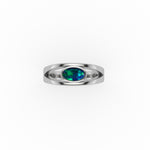 Foster Ring - Boulder Opal Doublet Handcrafted in 9kt White Gold Ring