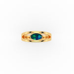 Foster Ring - Boulder Opal Doublet Handcrafted in 9kt Yellow Gold Ring