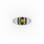 Fallon Ring - Boulder Opal Doublet Handcrafted in 9kt White Gold Ring