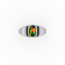 Fallon Ring - Boulder Opal Doublet Handcrafted in 9kt White Gold Ring