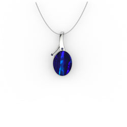 Delani Pendant - Boulder Opal Doublet Handcrafted in 9kt White Gold Pendant