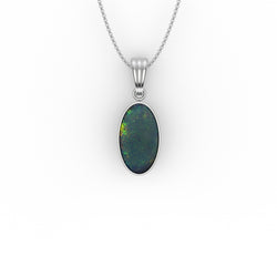 Dayla Pendant - Boulder Opal Doublet Handcrafted in 9kt White Gold Pendant