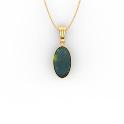 Dayla Pendant - Boulder Opal Doublet Handcrafted in 9kt Yellow Gold Pendant